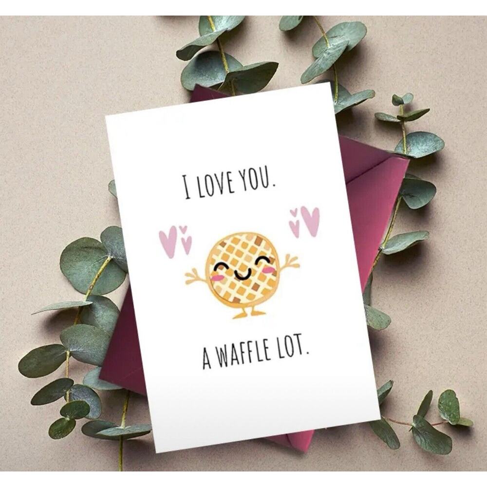 I Love You A Waffle Lot Naughty Anniversary Card Funny Valentines Day